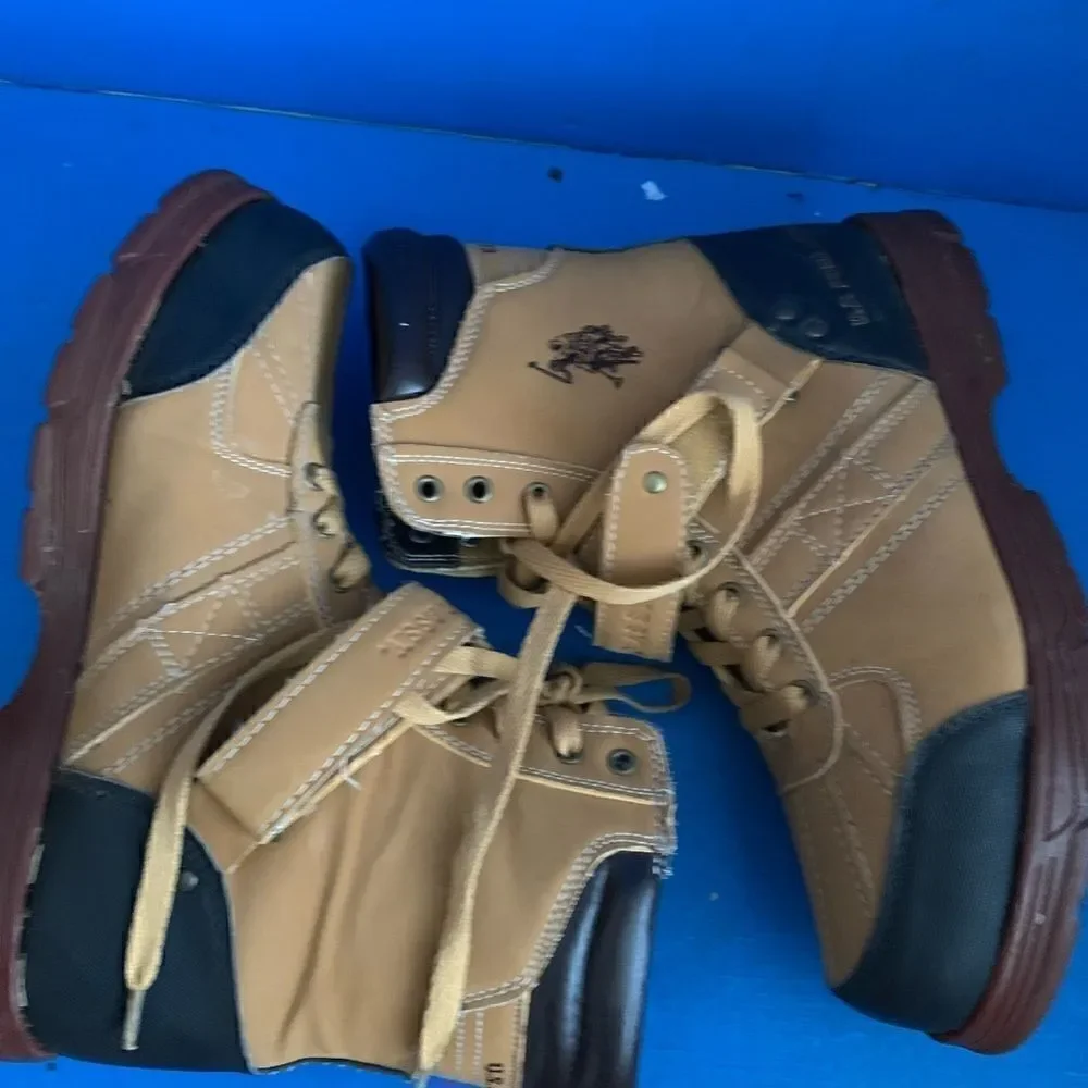 US Polo ASSN Tan Brown Boots US Men's 10 21618837F Lace-Up w/Strap Crusade